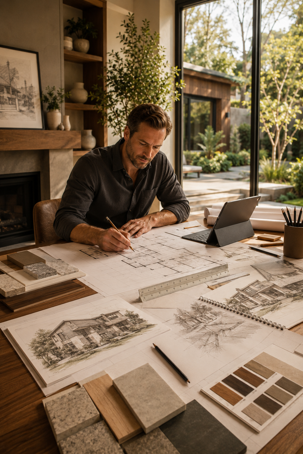 Residential drafting and design plans prepared for a construction project