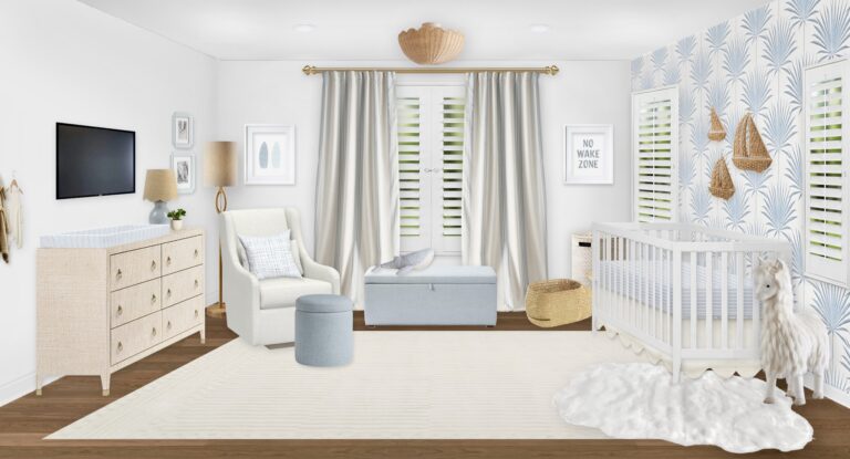 Coastal Nursery Design With Blue & Neutrals by Little Crown Interiors
