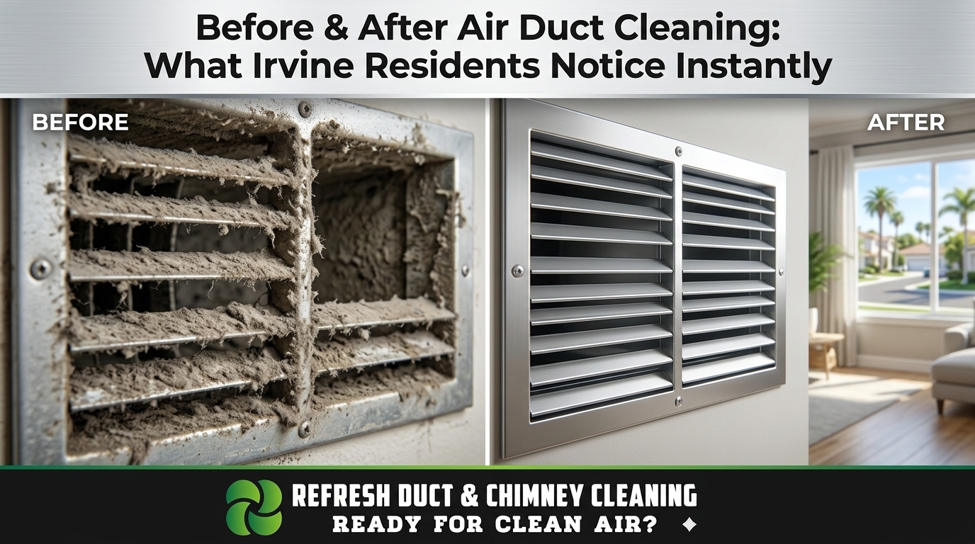 Before & After Air Duct Cleaning What Irvine Residents Notice Instantly
