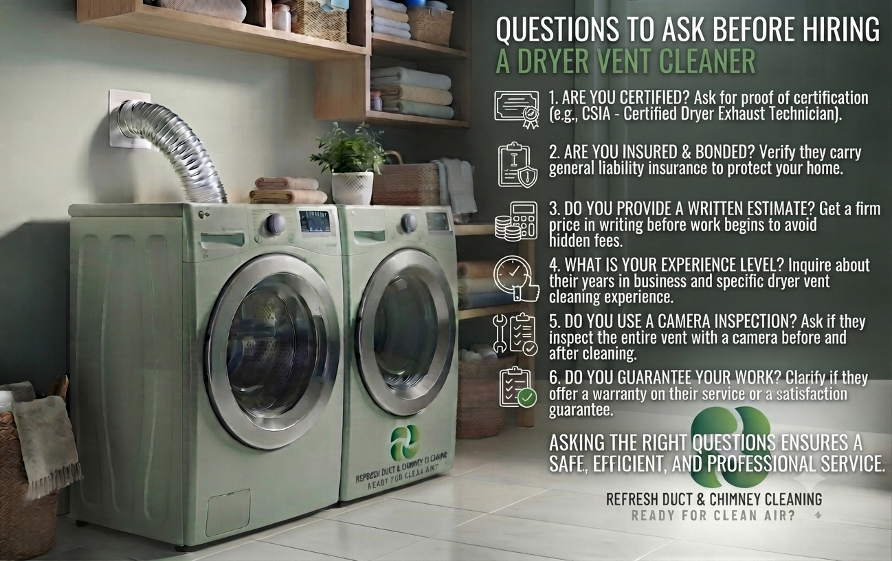 Homeowner interviewing a professional dryer vent cleaning technician before hiring